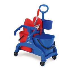 FILMOP Chariot FRED 2 X 15 litres avec timon latéral cassette porte produits et support sac 50 litres