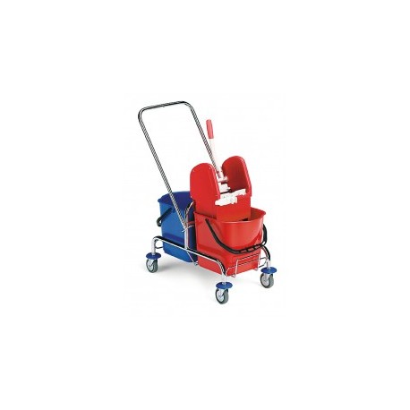 Chariot Jack 2 seaux de 15 litres métal chromé Rilsan