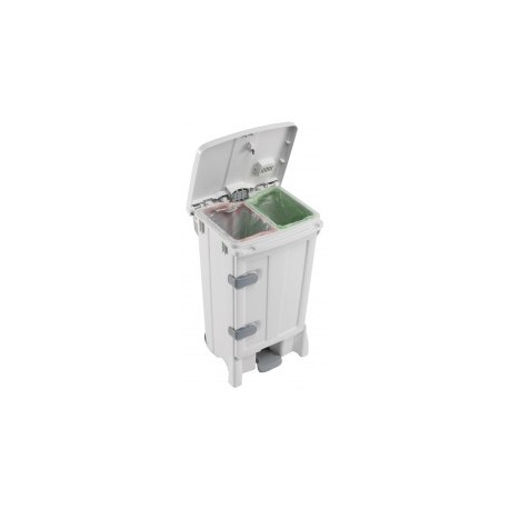 Container POLARIS DELUX 90 litres avec insert support sac double (2x45 Litres) et système SHHUT